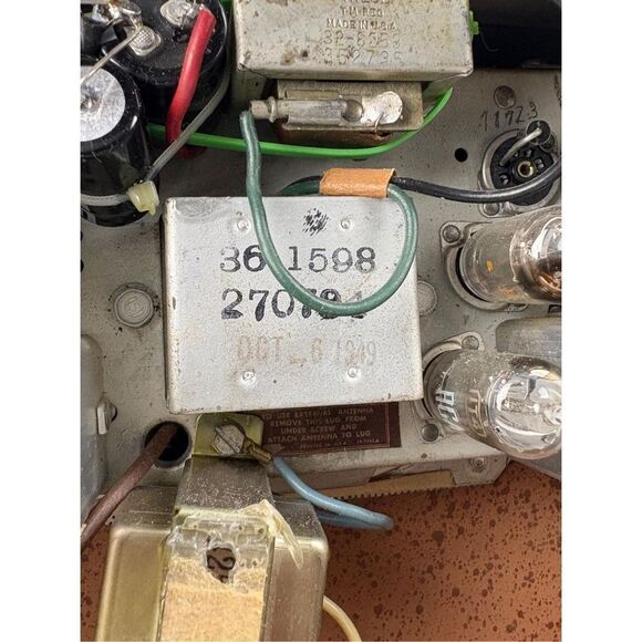 Antique 1949 Philco 48-300 Wood Portable Tube AM Radio Transitone Rolling Dials - Picture 8 of 10